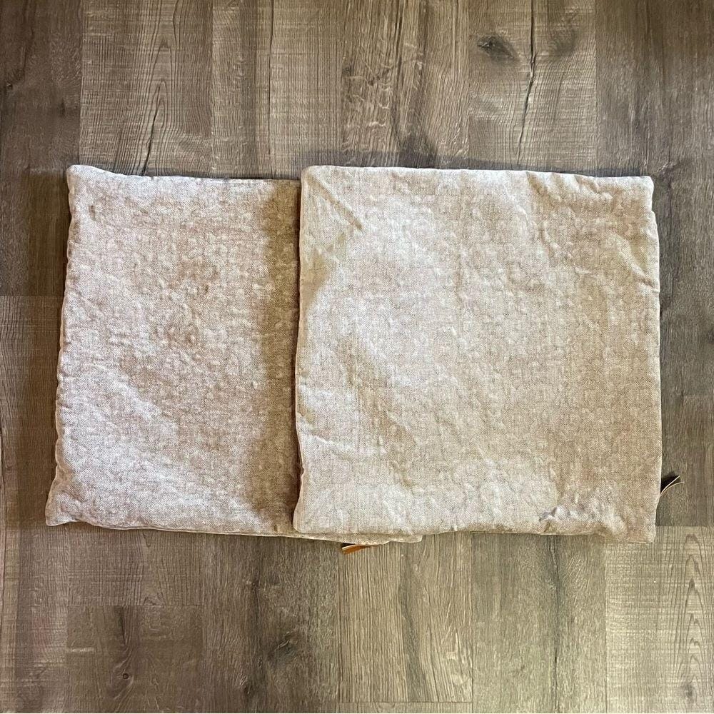 Kirkland's Set of 2 Beige Textured Throw Pillow Covers 18x18